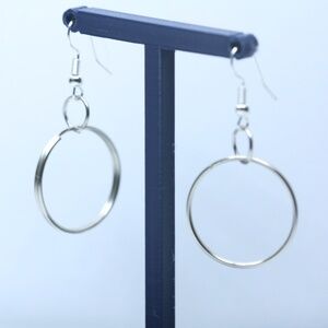 Cute Silver Tone Earring Hoops New Fashion Earrings Cute Style New !
